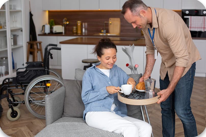 Person receiving personalized disability support from Life4Care